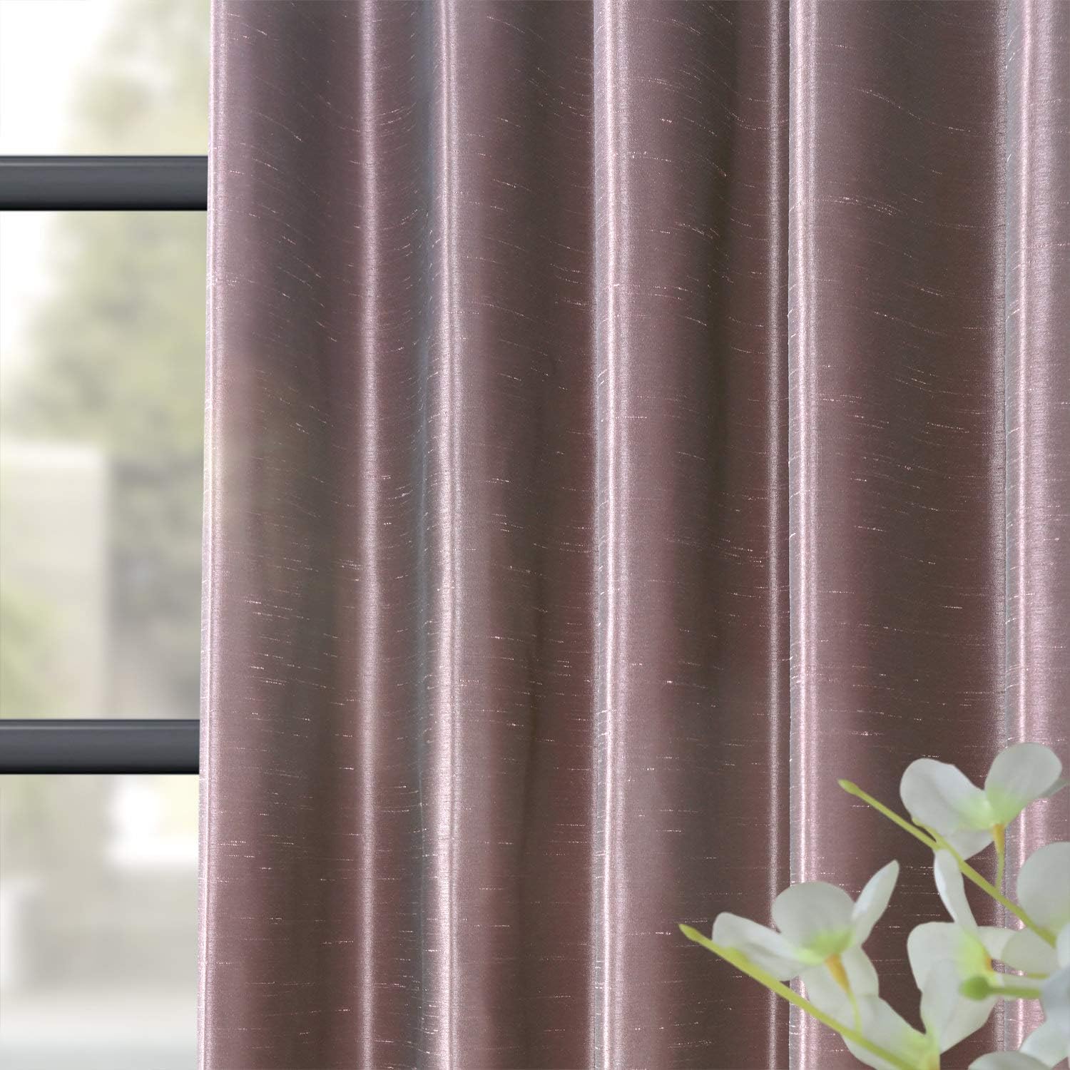 遮光ヴィンテージ織フェイク玉糸カーテン 50 X 96 パープル PDCH-KBS11BO-96