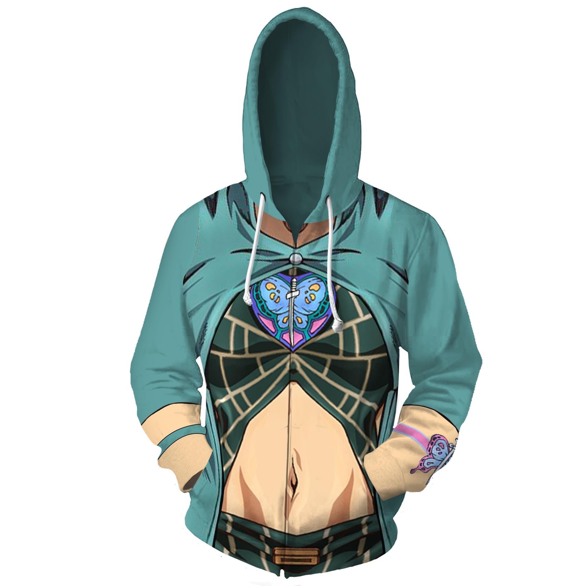 Amazon.co.jp: ジョジョの奇妙な冒険 パーカー 長袖 空條承太郎 空條徐