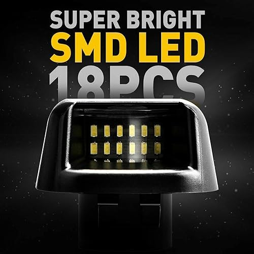 Miniatura 3 de Yankok Luces de matrícula OLED para Frontier D40 07-21, Titan y Xterra 07-15, Armada 08-15, Suzuki Equator 09-12 18 SMD 6500K blanco con triple tubo