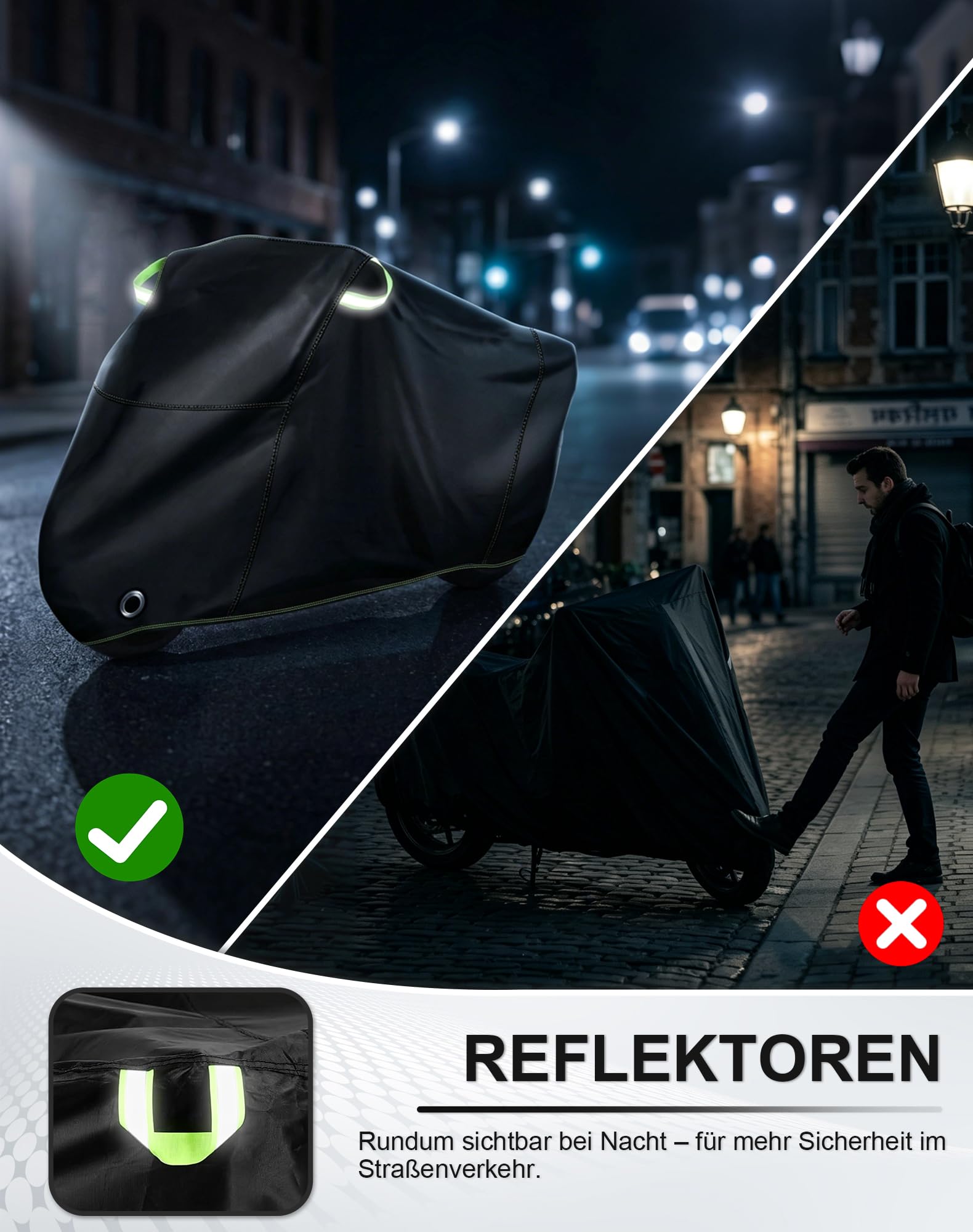 Homoto Premium Motorrad Abdeckplane 420D Oxford - Wasserdicht, Extrem Reißfest & UV-Beständig, Outdoor & Indoor Allwetterschutz für Alle Gängigen Motorräder (245)