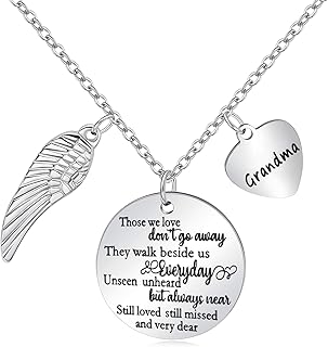 Memorial Necklace for Loss of Loved One Mother Father Husband Remembrance Sympathy Jewelry Gift for Women In Memory of Bereavement Grieving Condolences Gifts Necklaces