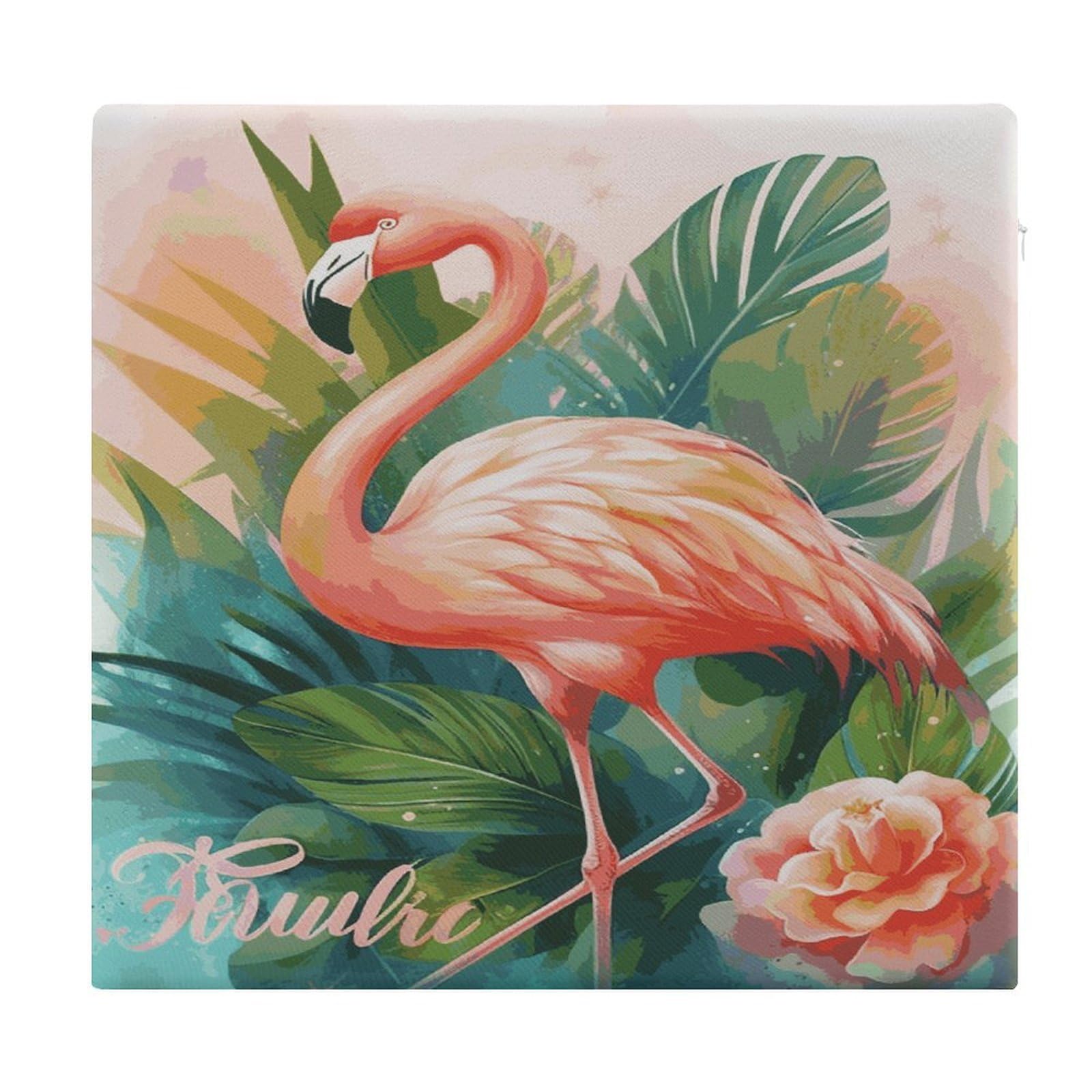 LDGSUPH Tropical Flamingo Seat Cushions for Office Chair Cushion Square Pillows Seating Soft Floor Cushions Cozy Couch Cushion Support Memory Foam Chair Pads for Home Travel Car