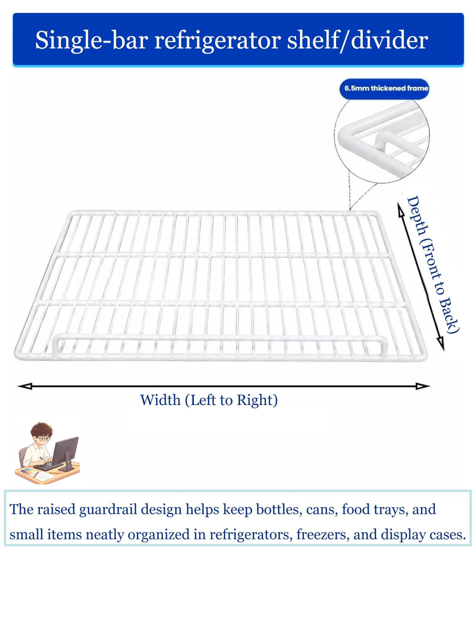 Estante Rejilla Frigorífico Acero, Organizador Congelador Apilable | Diseño Abierto Con Rejilla Y Borde Elevado for Organizar Alimentos Y Bebidas En Frío(57x53cm/22.4x20.9in)