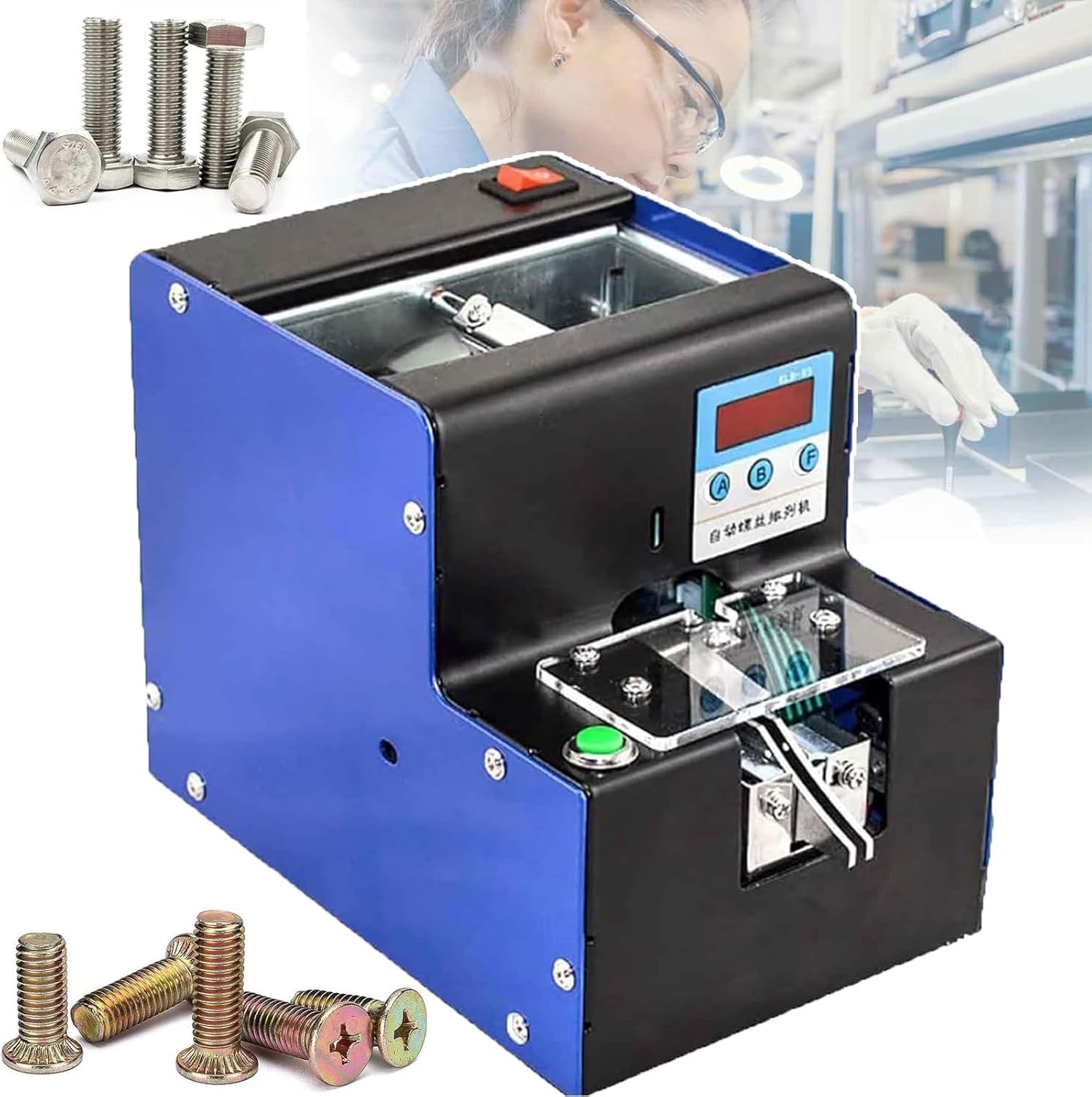 Contador de tornillos digital, contador automático con pantalla LCD para tornillos M1.0-5 mm, ideal para aplicaciones industriales de tornillos
