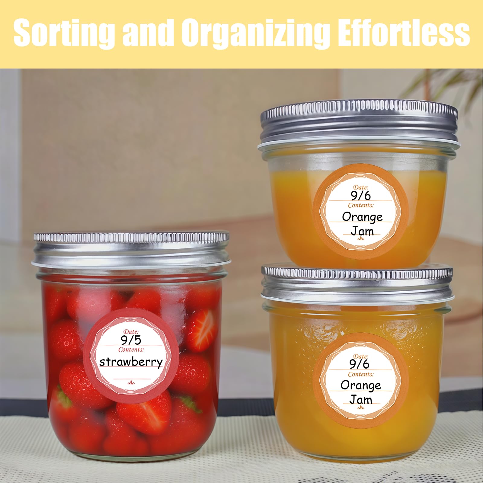 108 pegatinas multicolores para tarros de masón, extraíbles, impermeables y resistentes al aceite, calcomanías adhesivas multiusos para tarros de vidrio de conservas, tarros de especias, recipientes