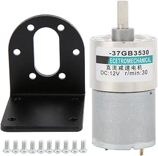 Respicefinem DC Gear Motor Micro Low Speed High Torque Permanent Magnet 12V Motor with Bracket for Pump Boiler Heat Exchanger 30rpm (30rpm/min)