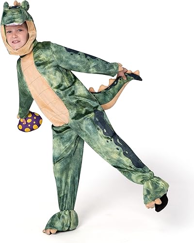 Miniatura 8 de Spooktacular Creations Disfraz de T-Rex verde para niños, disfraz de dinosaurio realista unisex para Halloween