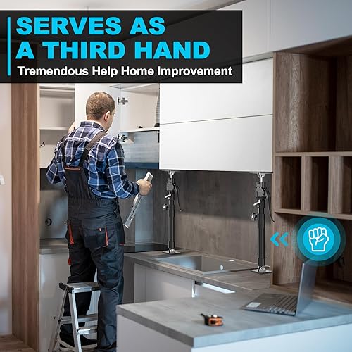 Miniatura 4 de Poste de soporte de tercera mano resistente, gatos de gabinete para instalar gabinetes con capacidad de 200 libras y se expande de 23-35 a 45-310