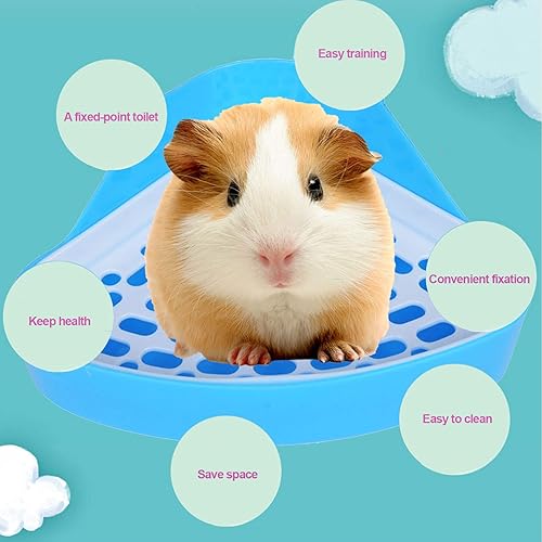 Miniatura 3 de kathson Triángulo entrenador para orinal de esquina para baño, conejillo de indias, caja de plástico para mascotas, bandeja para conejo, chinchilla,