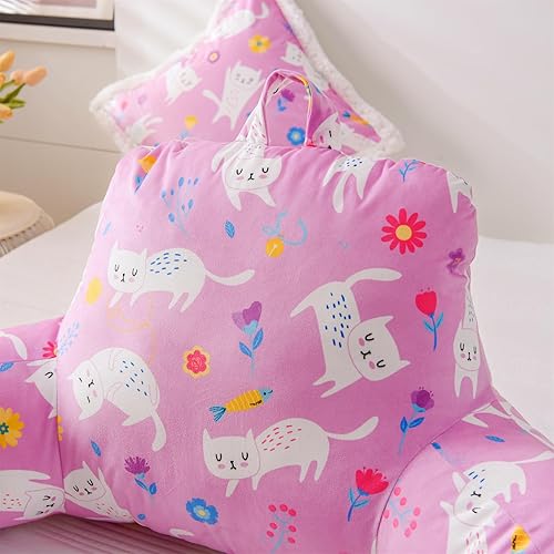 Miniatura 4 de A Nice Night Almohada de lectura de espalda para niños para leer y ver televisión, almohada para descansar en la cama con cómodo soporte de espalda,