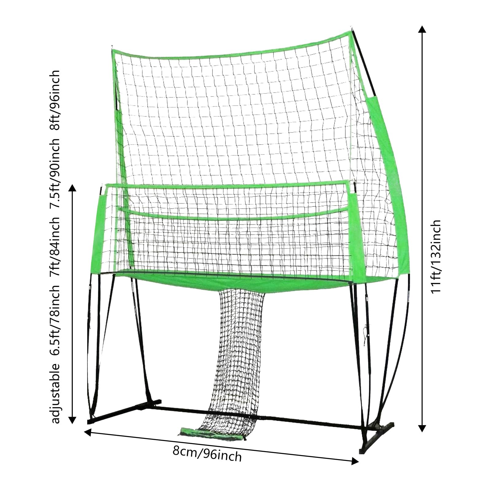 Volleyball Training Equipment Net, Volleyball Practice Net Station Adjustable Volleyball Practice Net Station, Volleyball Training Net for Indoor Outdoor Hitting Serving and Dunking Drills (Green)