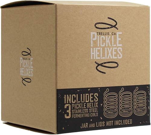 Miniatura 2 de Trellis + Co. Bobinas PickleHelix de acero inoxidable, pesas de fermentación Paquete de 3 para fermentación de tarros Mason de boca ancha La