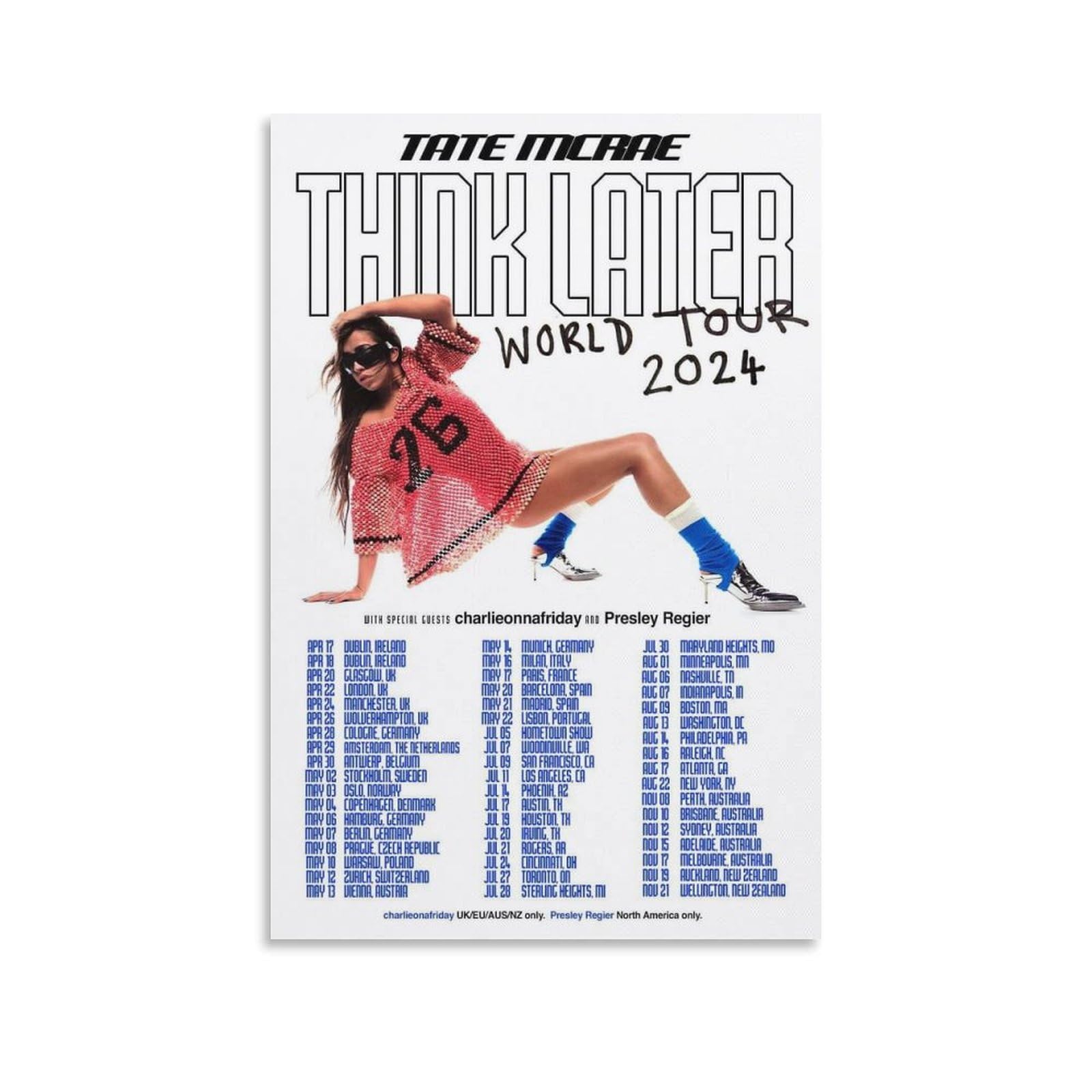 Amazon.com: EFCT FEGD Tate Mcrae Think Later World Tour 2024