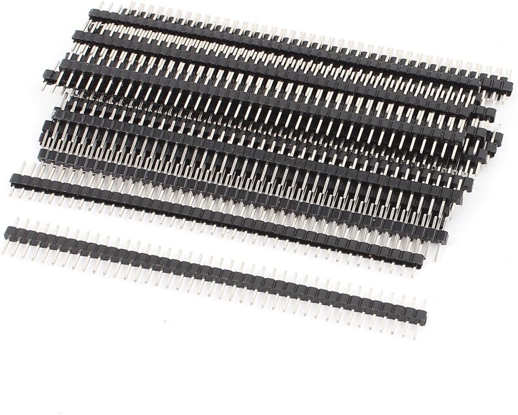 uxcell a16031600ux0732 2 1x40P 2.mm Straight Single Row Breakaway Male Pin Header (Pack of 25)