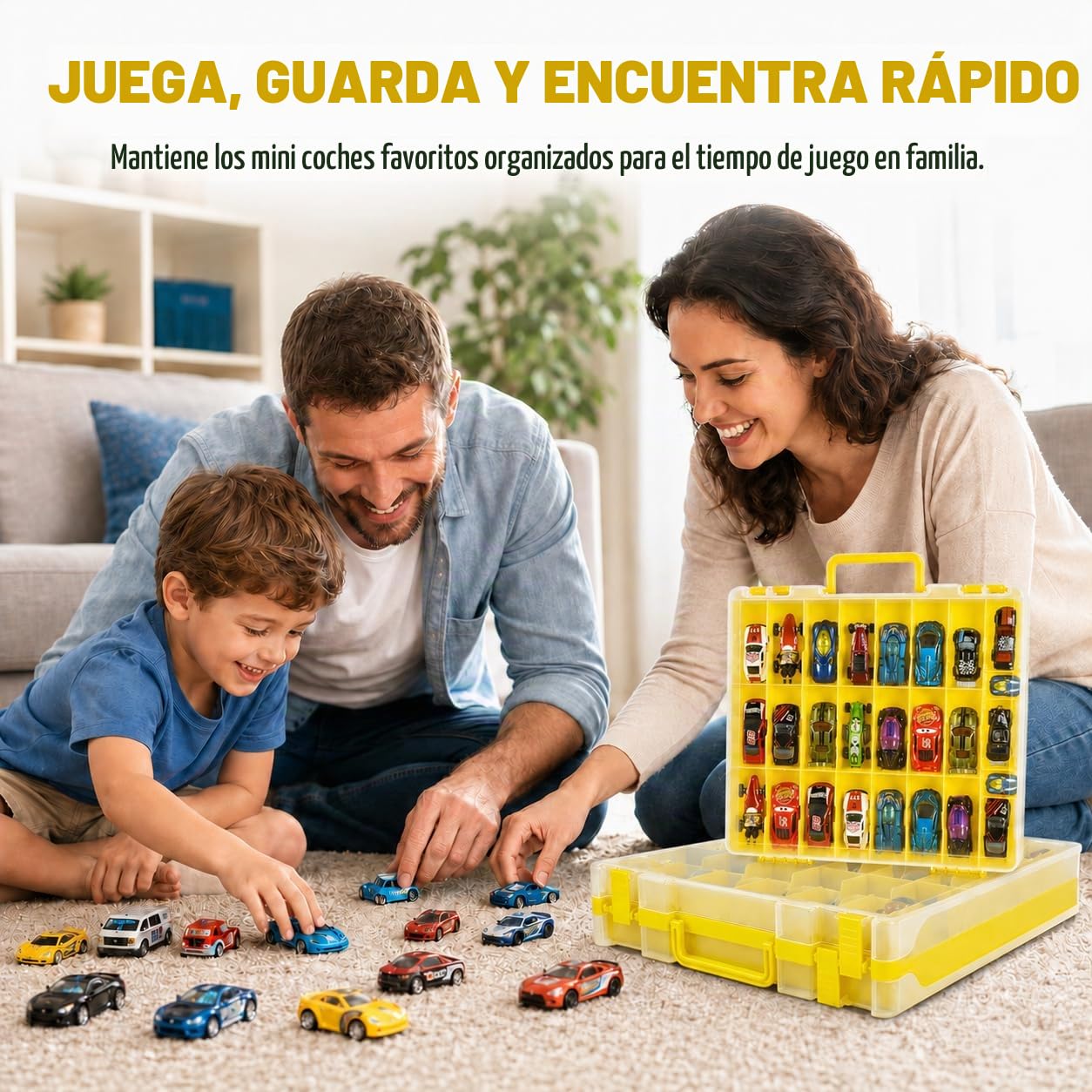 Estuche organizador de almacenamiento de coche de juguete compatible con ruedas calientes/para coches Matchbox. Soporte de contenedor de transporte para muñecas LOL Surprise/para Shopkins con 48