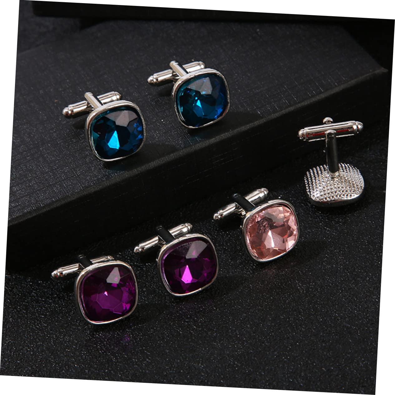 BESPORTBLE Gemelli Con Diamanti in Cravatta Per Gli Uomini Sposo Gioielli Accessori Uomo Nozze Padre Lui Nero Gemelli Della Camicia Gemelli Per Tute Link Punta Di