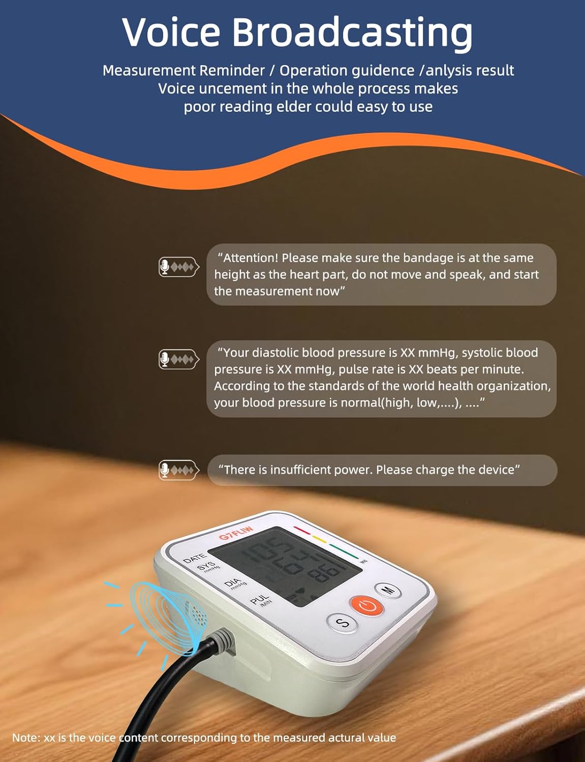 Blood Pressure Monitor for Home Use, Rechargeable Bp Cuff Upper Arm with 8.7"-12.7", 2x120 Memory Voice Broadcast Blood Pressure Machine, Home Arrhythmia Hypertension Detector, Ideal Gift