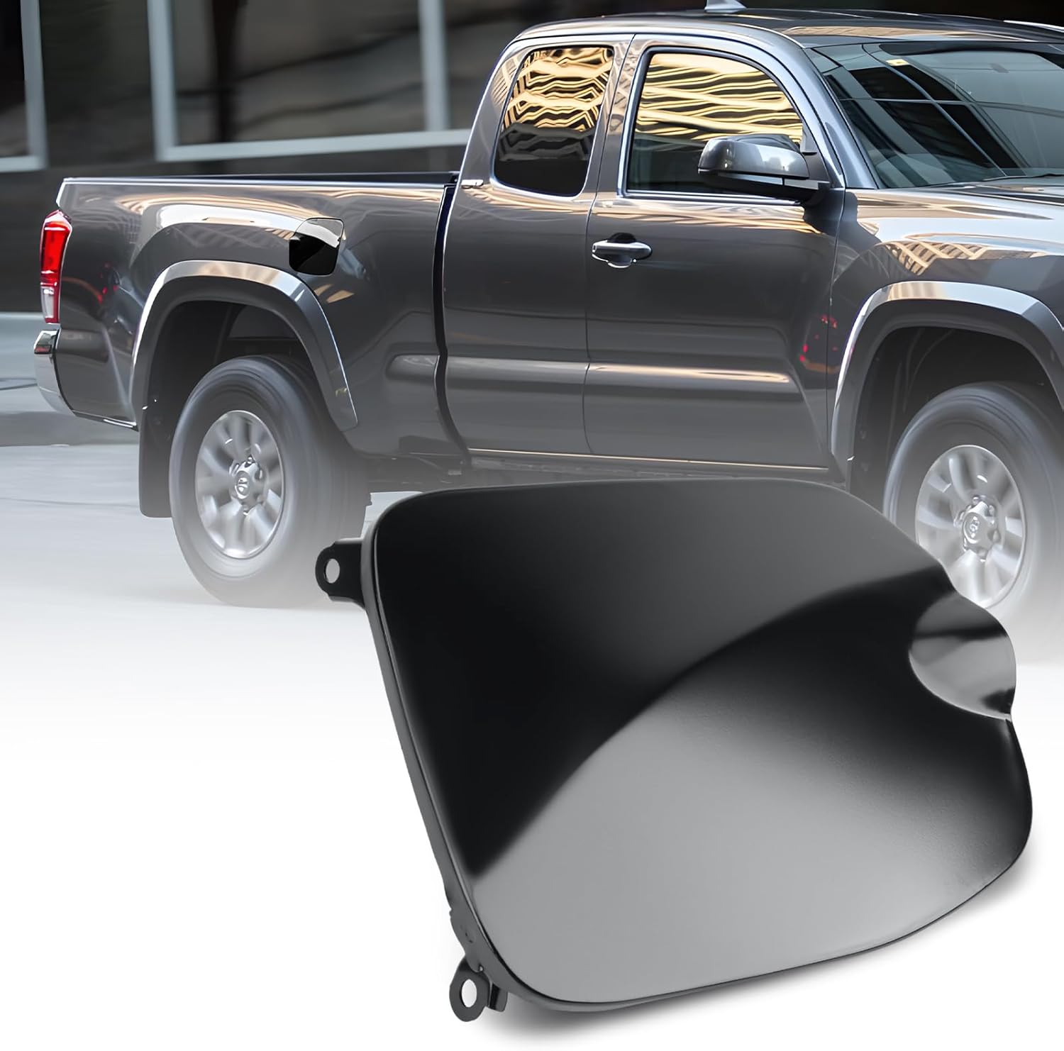 77305-04080 Fuel Gas Tank Door Black Steel Bed Gas Cover Cap Compatible with 2016-2023 Toyota Tacoma 5FT Bed Fuel Filler Lid