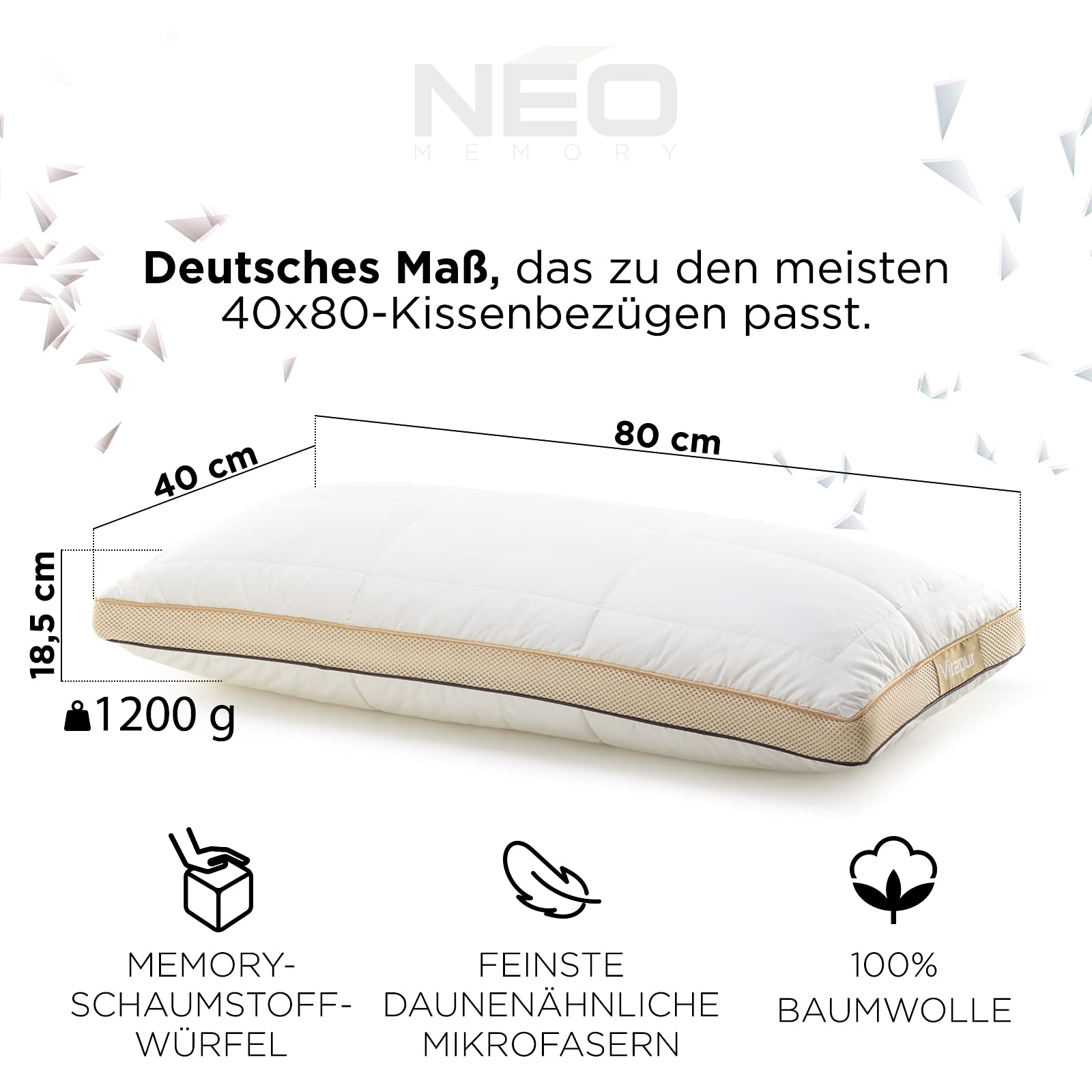 Vitapur NEO poduszka 40x80 cm - poduszka w stylu Gwiezdnych Wojen, która wyznacza nowy standard snu - zmiana gry wśród poduszek