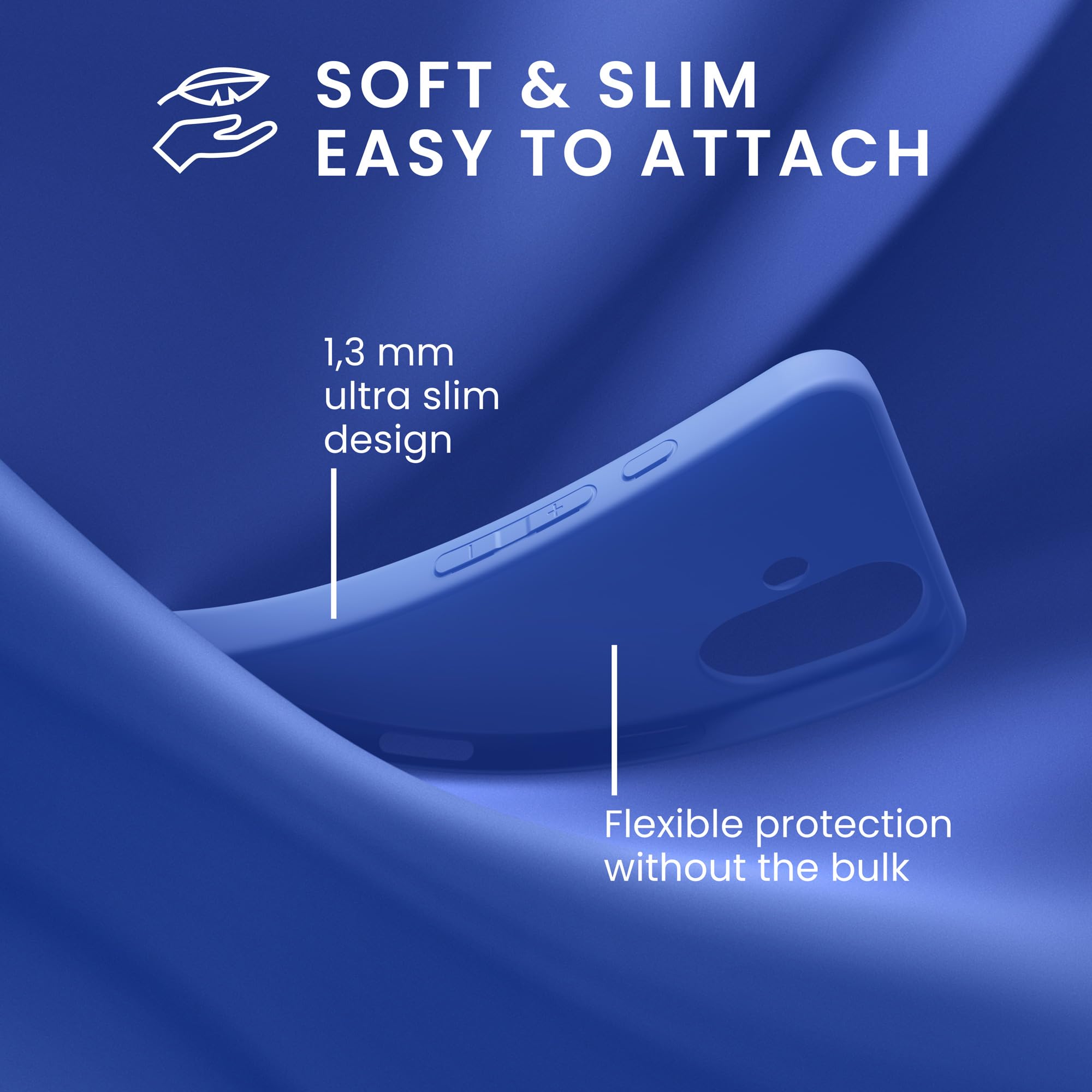 kwmobile Case for Apple iPhone 16 Case - Soft Cover - Shockproof TPU Material - Wireless Charging - Baltic Blue - Image 4