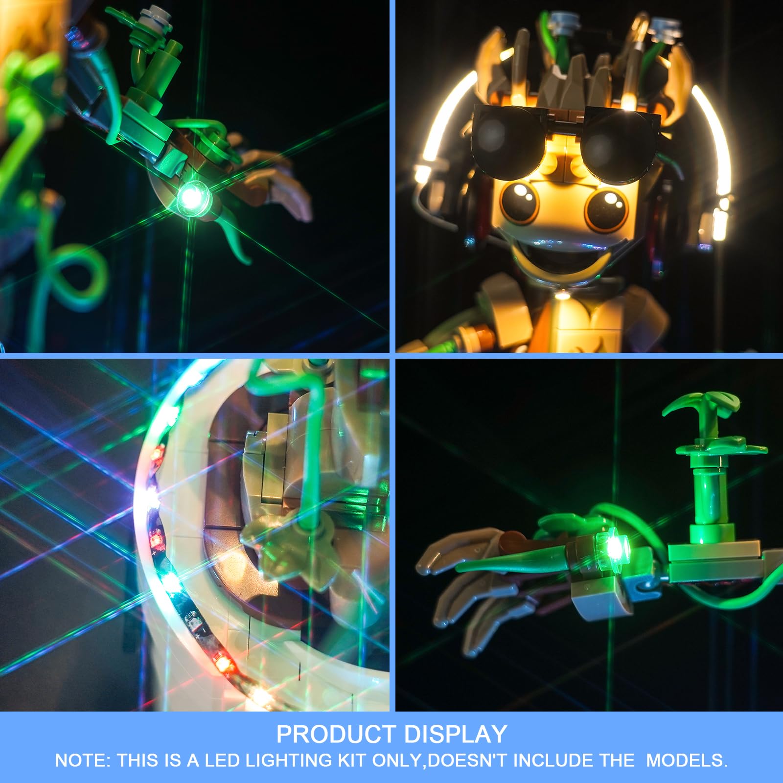 LocoLee Led Light Set Compatible with Lego Dancing Groot Led Decoration Lighting Kit Compatible with Lego 76297 Building Blocks Model,Only Lights Set,No Model (Music Version) - Image 4