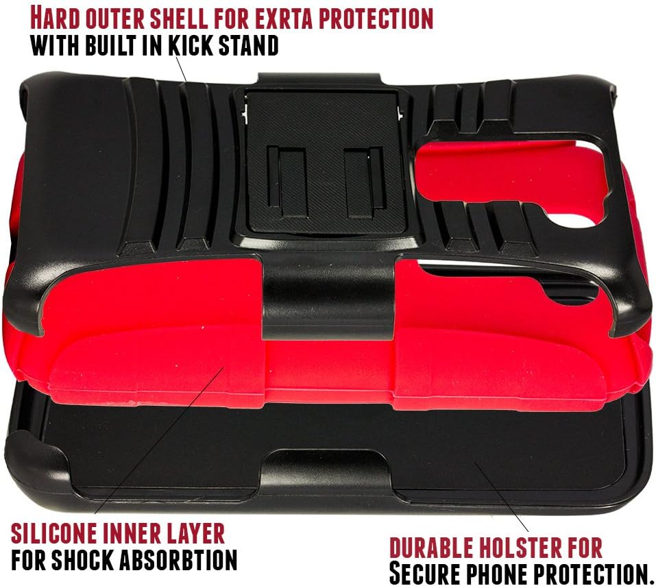 CASEFORMERS Duo Armor for LG G2 Mini D620 Combo Case with Stand and Holster - Red/Black