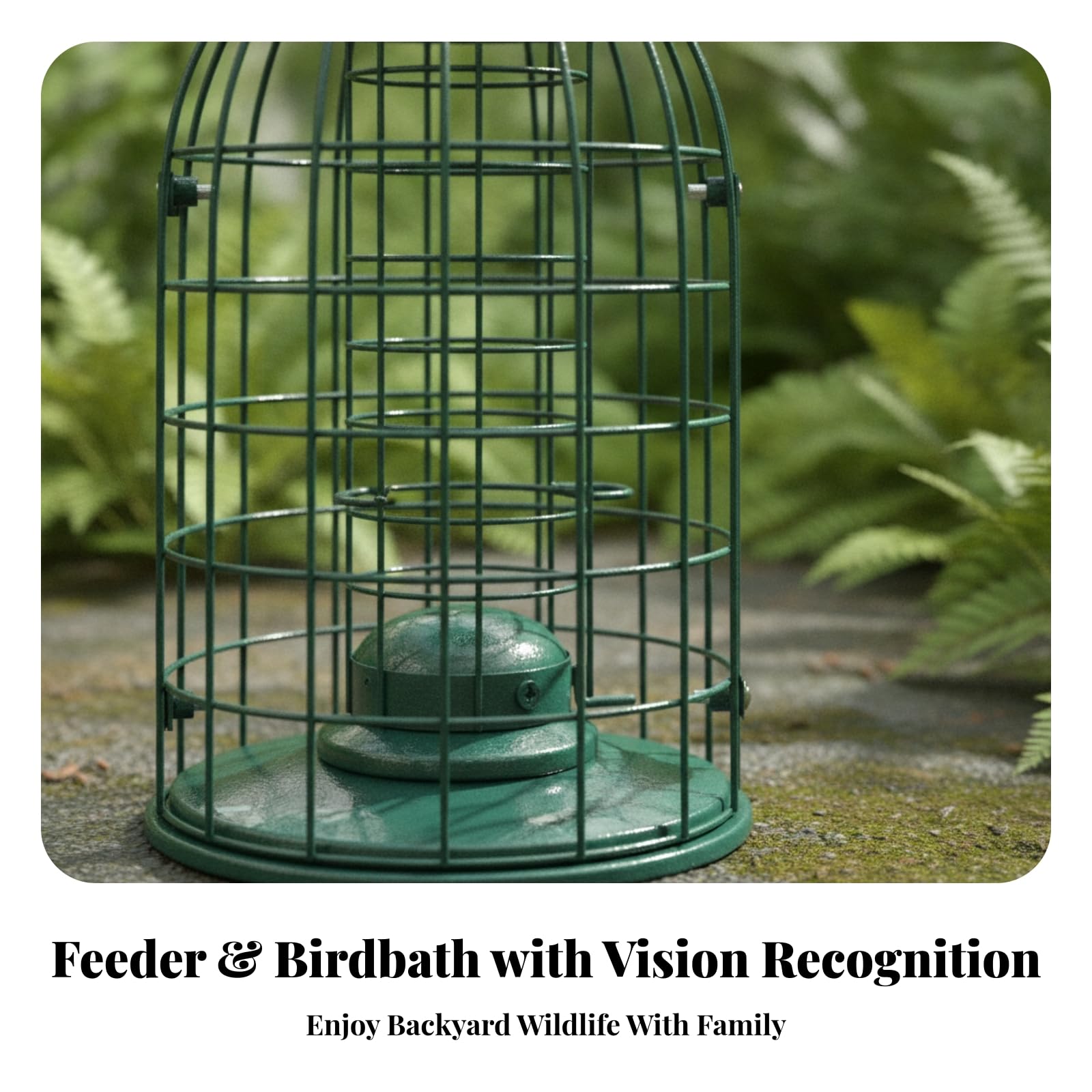 Almencla hängend Vogelfutterspender mit Deckel | Robustes Metallgitter, Vogelfutterspender mit Anflugplätzen, für Wildvögel, Vogelfutterstation, Garten, Balkon