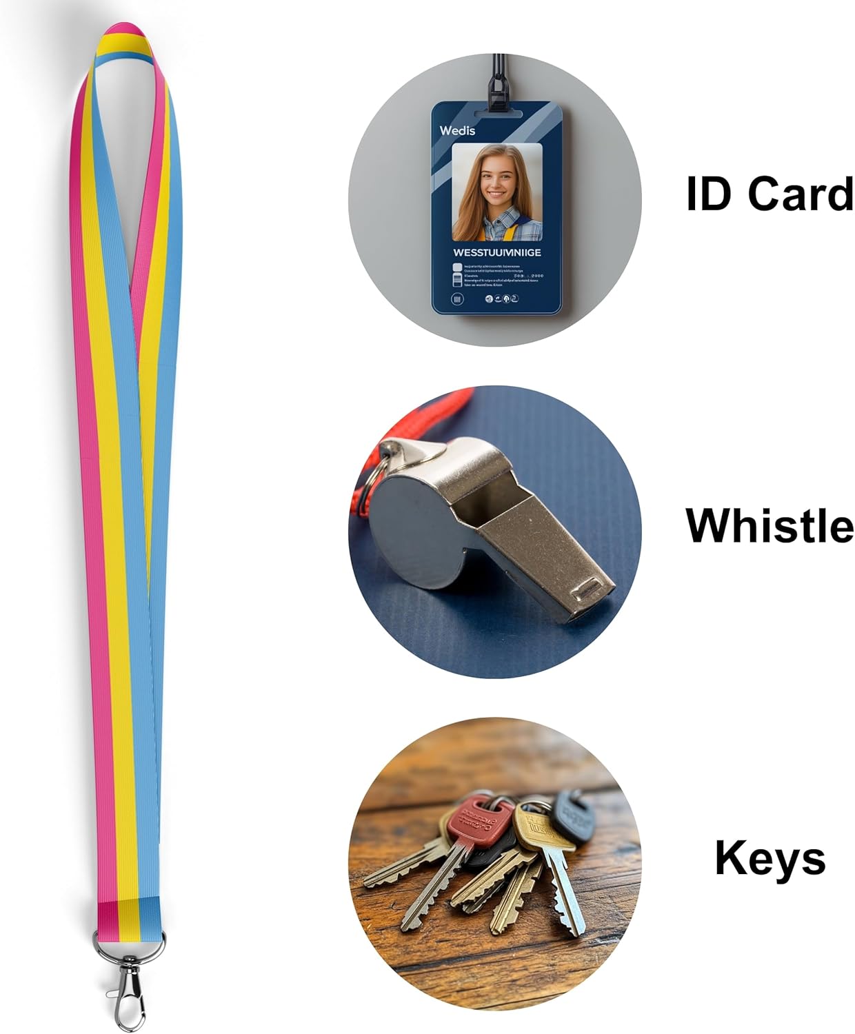 Pack of 2 LGBTQIA+ Accessories, Infinity Love Bracelet and Matching Rainbow Lanyard, Pride Month Gift Set, Things Stuffs for LGBTQIA Community (Pansexual) - Image 5