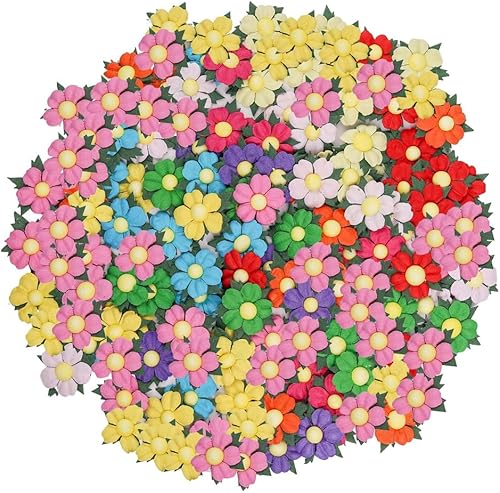 Miniatura 9 de 50 piezas hechas a mano de flores de papel de morera de 1.18 x 1.18 pulgadas (1.181 x 1.181 in) para álbumes de recortes, suministros de