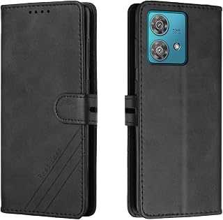 for Motorola Moto Edge 40 Neo Wallet Case, PU Leather Phone Case Magnetic Flip Folio Leather Case Card Holders [Shockproof TPU Inner Shell] Protective Case (Black)