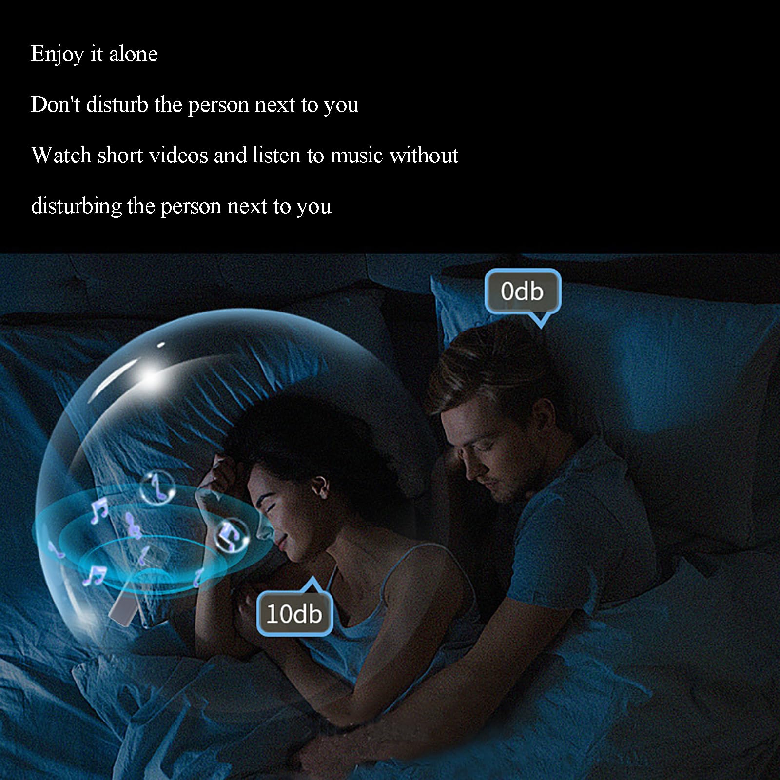 Altavoz de Almohada con Bluetooth, Auriculares inalámbricos de conducción ósea para Dormir con música, máquina de Sonido para privacidad Debajo de la Almohada