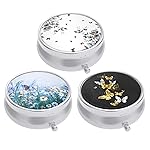 3 Pack Pill Box, Small Pill Case for Purse & Pocket, Cute Travel Medicine Organizer, Portable Medicine Container Holder to Hold Vitamins, Medication, Fish Oil & Supplement, Butterfly