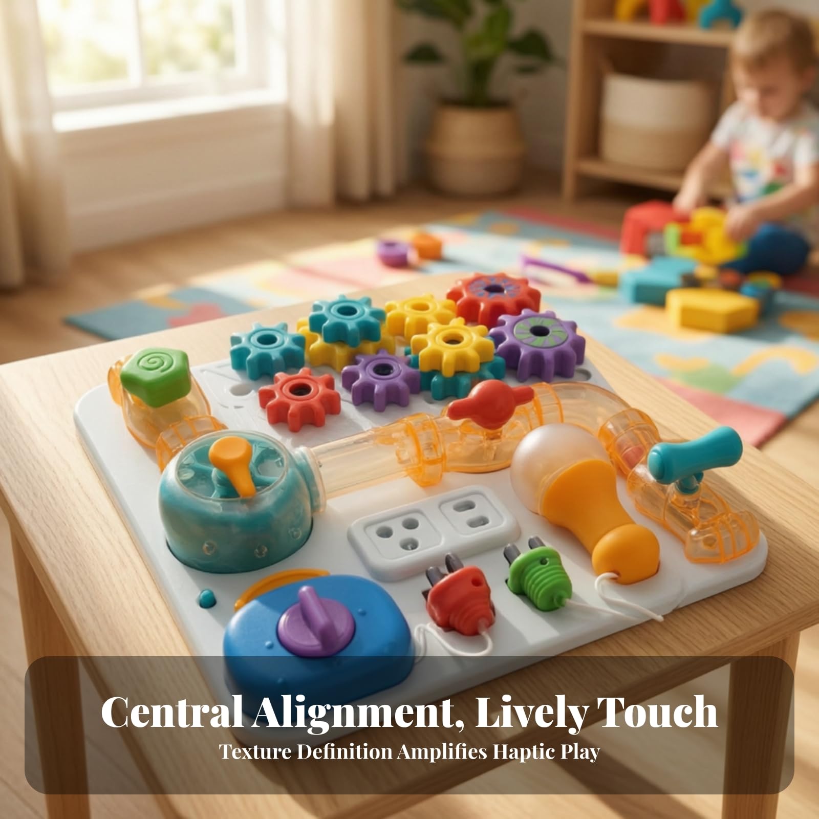 Tablero Juego Pared | Didáctico, Tablero Actividas con Engranajes, Multisensorial, Panel Pared Interactivo, para Guarría