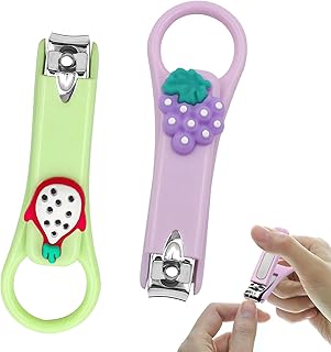 2PCS Kids Nail Clipper Manicure Sets Stainless Steel Cartoon Childrens Nail Clippers Fortable Light Pedicure Kit Grooming Tools Nail Clipper Set Small Nail Clippers for Kids Women Men