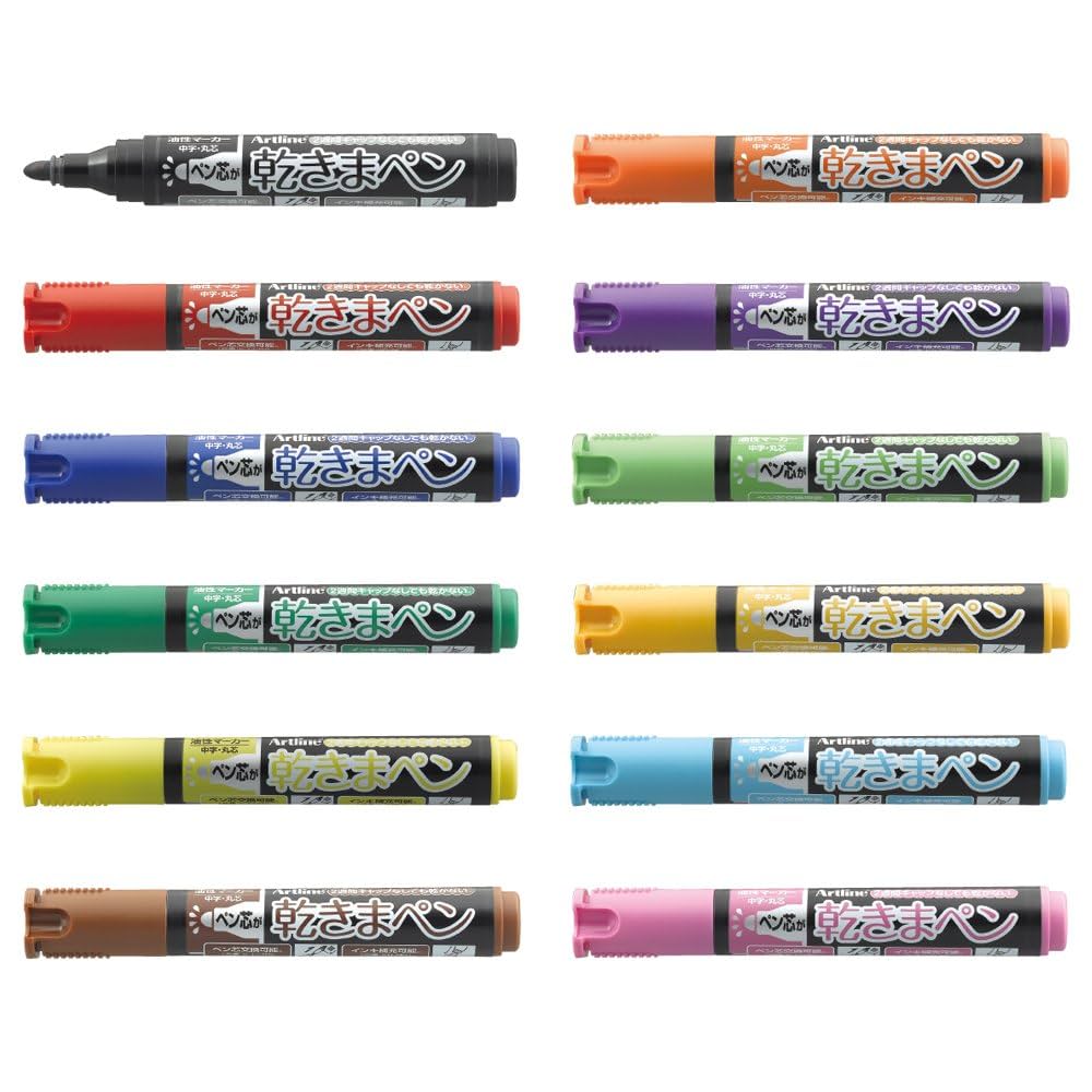 しまろんページ Amazon | シャチハタ 油性マーカー 乾きまペン 177NK-12S 中字丸