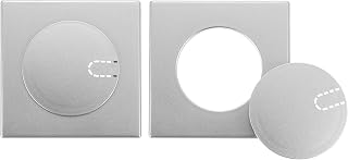 QUARKZMAN 2 Pcs Cubiertas de Pared para Tuberías 51mm ID Cuadradas Autoadhesivas con Placa de Cubierta de Orificio Rectangular Desmontable para Orificio de Pared de Cable, Plata