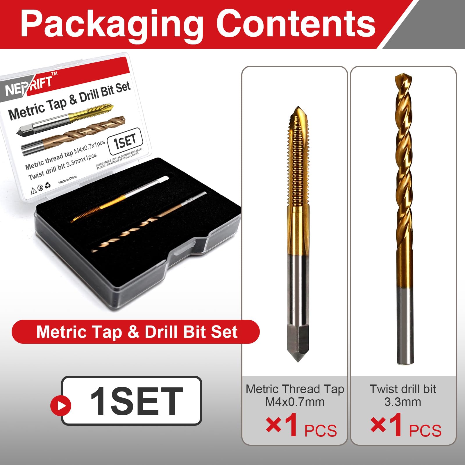 Tap & Drill Bit Set - HSS & Cobalt for Metalworking -2 Tap & Drill Bit Set - HSS & Cobalt for Metalworking -2