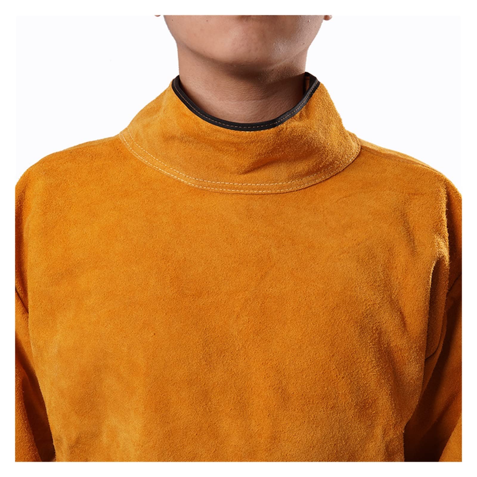 Équipement de Soudage Tablier de soudage en cuir avec manche, veste de soudage robuste, manteau de soudure résistant à la flamme de chaleur for hommes femmes