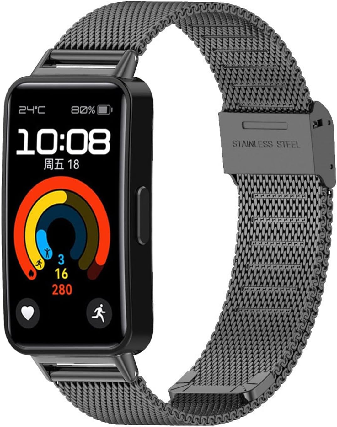 HAOZHI Pulseira Compatível com Huawei Band 10 9 8,Bracelete Correia de Metal para Huawei Band 10,9,8