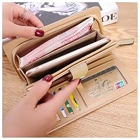 Portefeuille Femme BDSHUNBF Lot De 2 - Porte Monnaie Slim Avec Fermeture Éclair - Petit Et Grand Modèle Rose - Idéal Cadeau