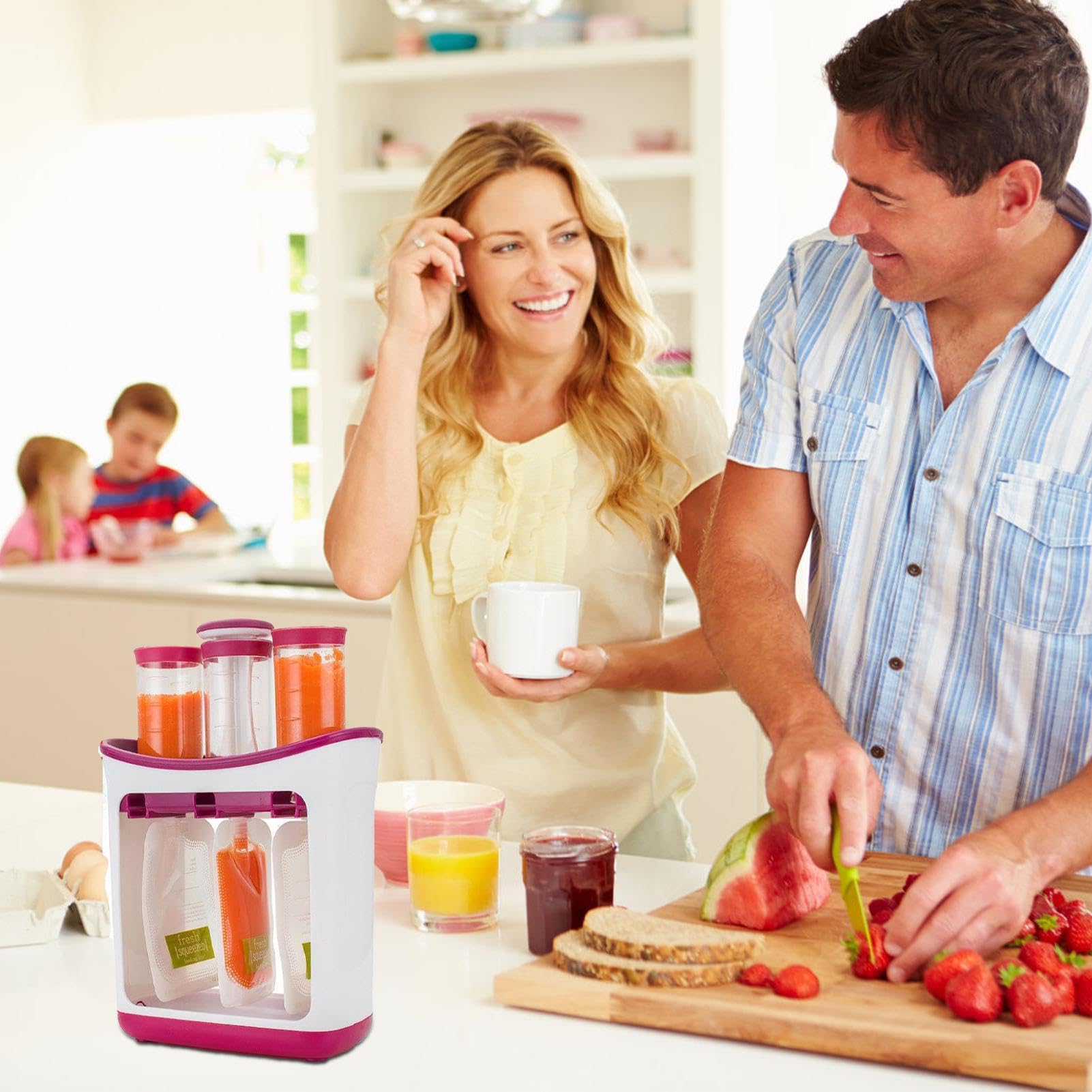 Squeeze Station Fabricant De Jus À Base, Station À Presser Pour Bébé, Jus De Fruits Frais Pour Bébé Fait Maison Avec Sacs De Rangement