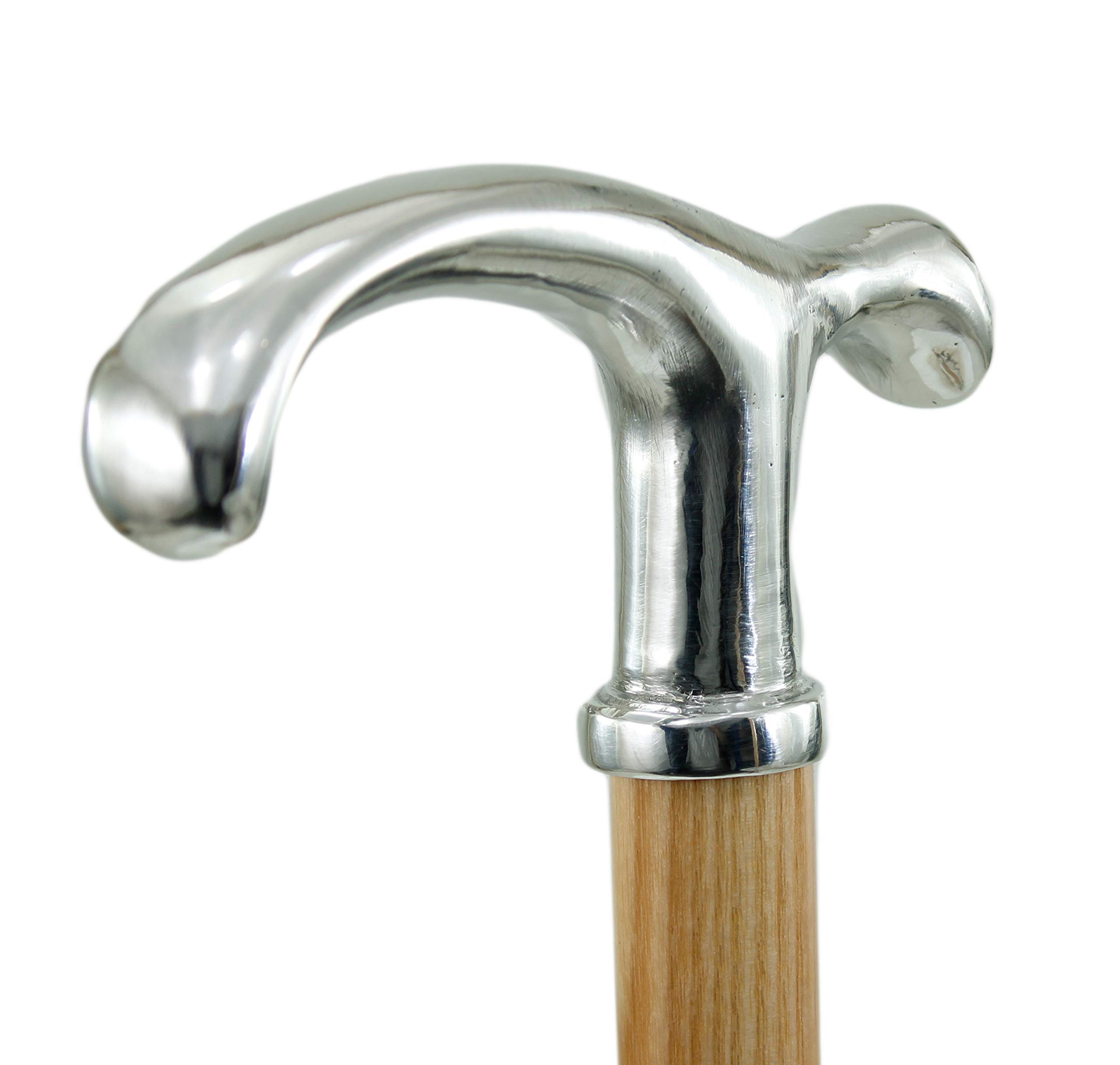 Bastone da Passeggio di Alta Gamma CAVAGNINI, Personalizzato e Fatto a Mano, Peltro e Legno di Faggio, Design Ergonomico Sicuro, Ideale per Cerimonie e Uso Quotidiano.