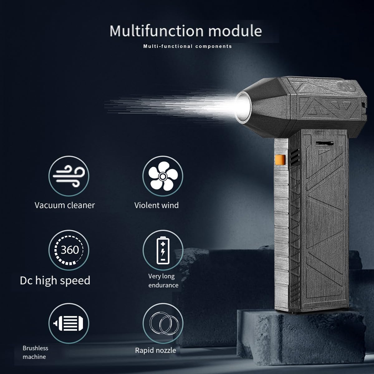Sichuny Super Power Blower Mini-Ventilator 130.000 Min, 52+M/S Hochgeschwindigkeits-Kanalventilatoren, 8000 MAh Bürstenloser Motor, Industrieller Kanalventilator, Einfache Installation