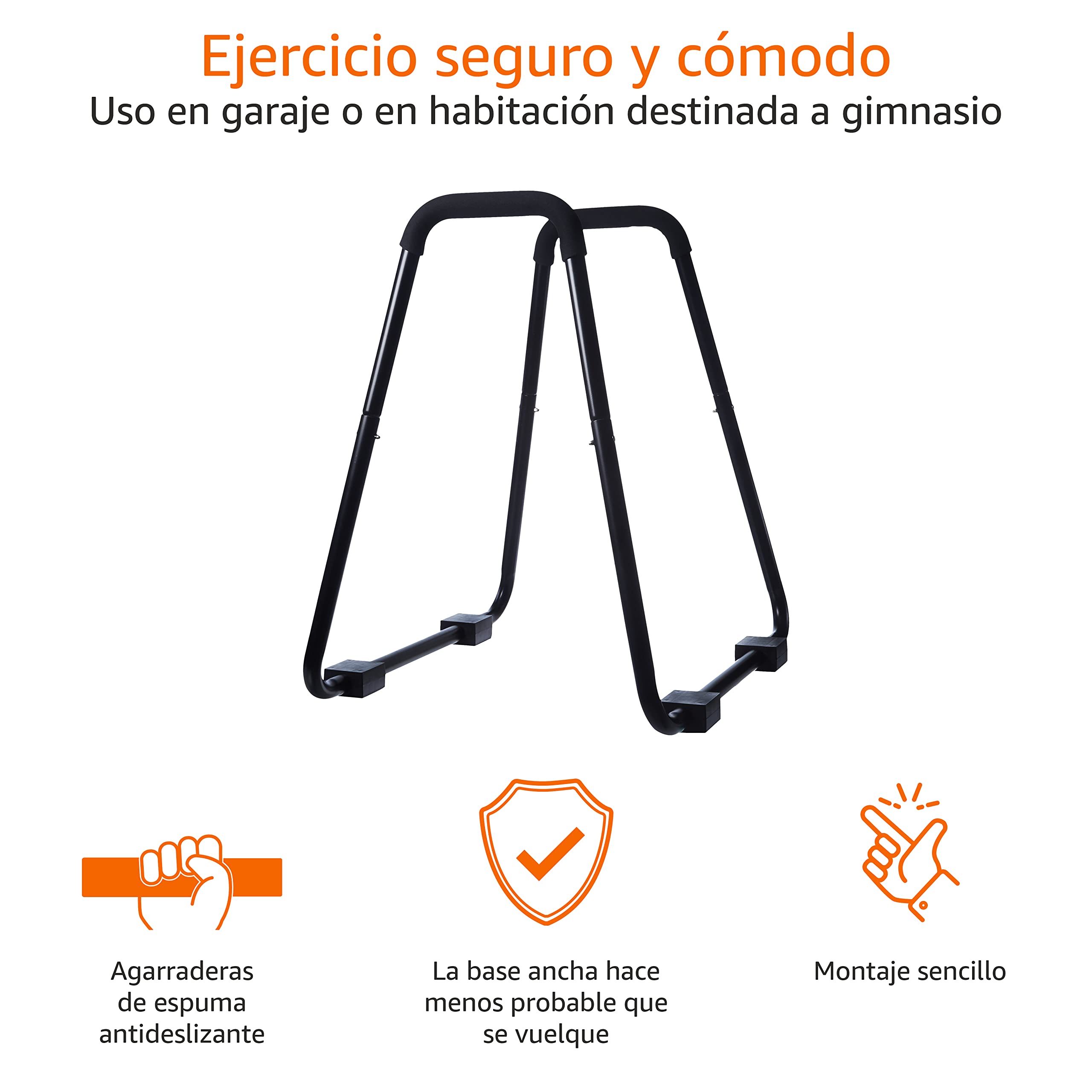 Amazon Basics Barra de dominadas, ideal para fitness, 87 x 82,5 x 97,5 cm, negro