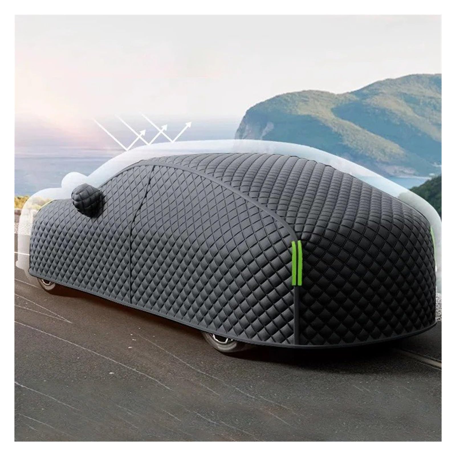 Telo Antighiaccio Teli Protettivi Integrali per Esterni Auto Antineve E Antigrandine Universali per SUV Berline Prodotti per l'inverno(Black,YXXL)