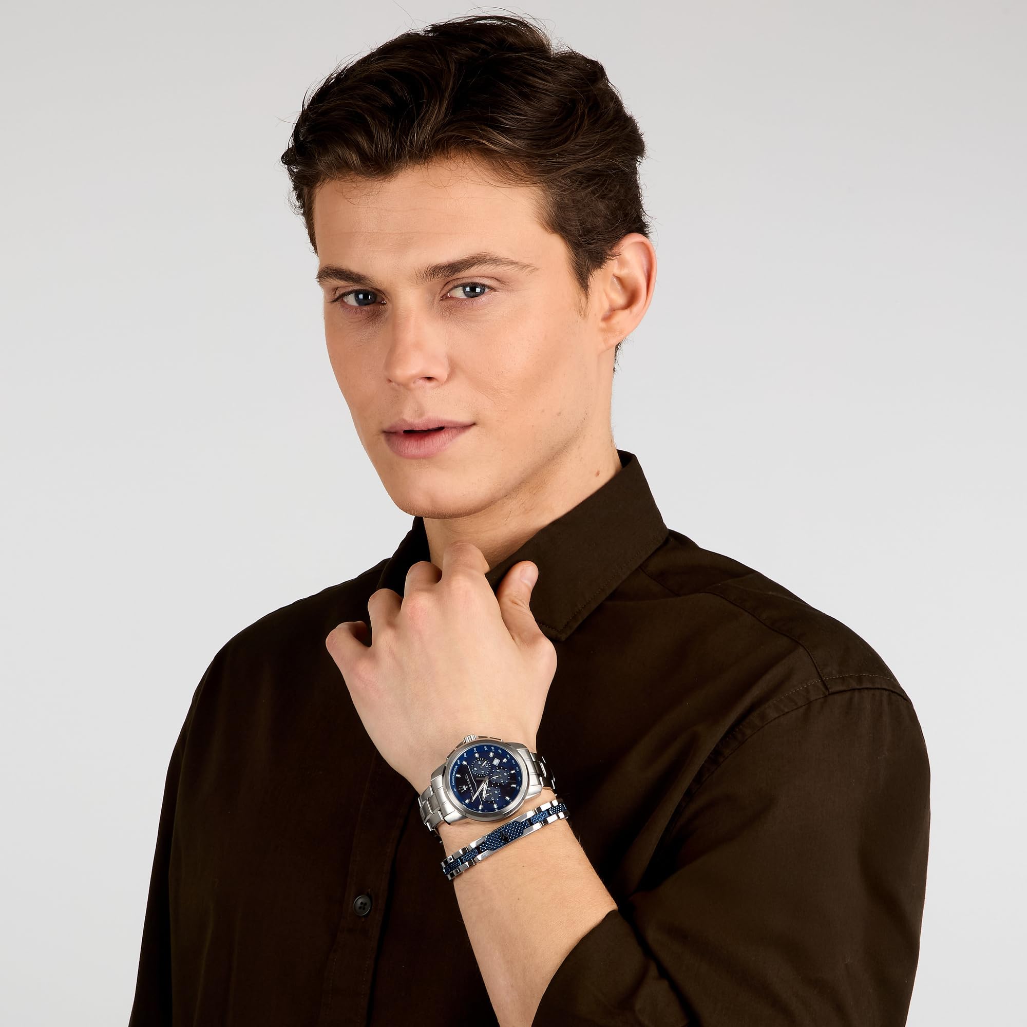 Maserati Successo Orologio Uomo, Cronografo, e Bracciale in Acciaio- R8851121016