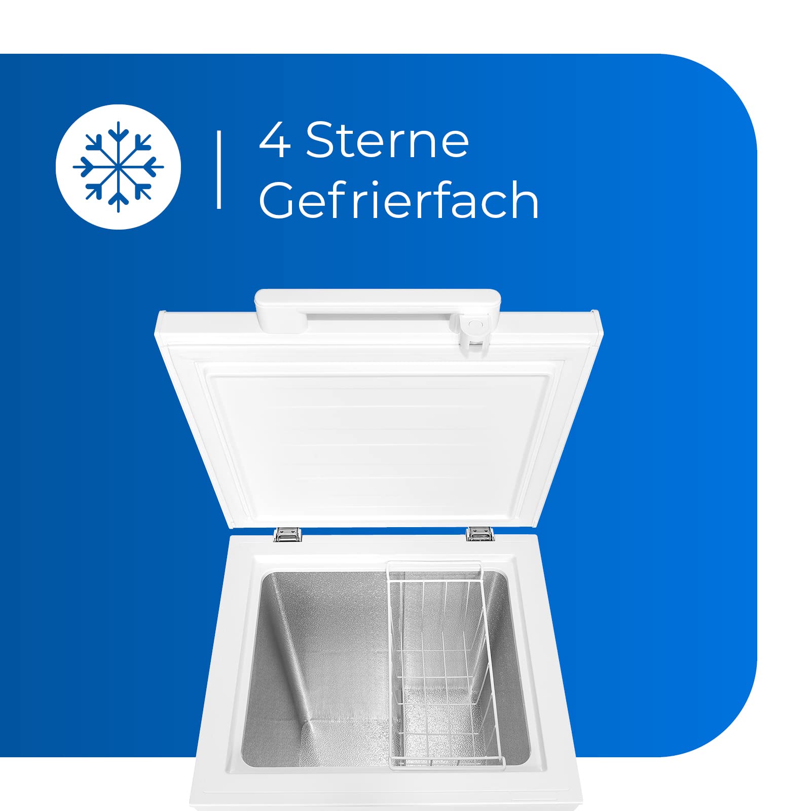 Exquisit Gefriertruhe GT100-010E weiss | 95 l Nutzinhalt | Standgerät | Gefrieren | Praktisch und kompakt | Einhängekorb | Weiß