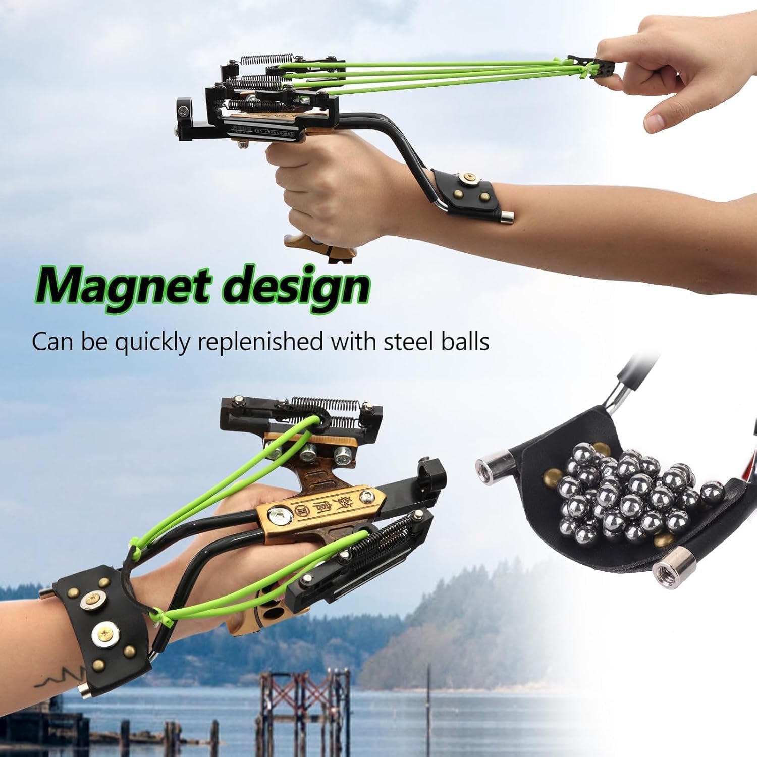 Professional Slingshot for Adult, Wrist Rocket with Infrared Slingshot for Hunting Heavy Duty Launching Bands, Outdoor Hunting Sling Shot Professional Adult,