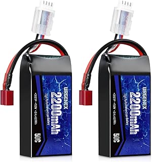 URGENEX 3S Lipo Battery 2200mAh 11.1V 50C High Discharge Rate Shorty Pack RC Battery with Dean-Style T Plug Fit for RC Airplane Quadcopter Helicopter FPV Dron and RC Car Truck Boat