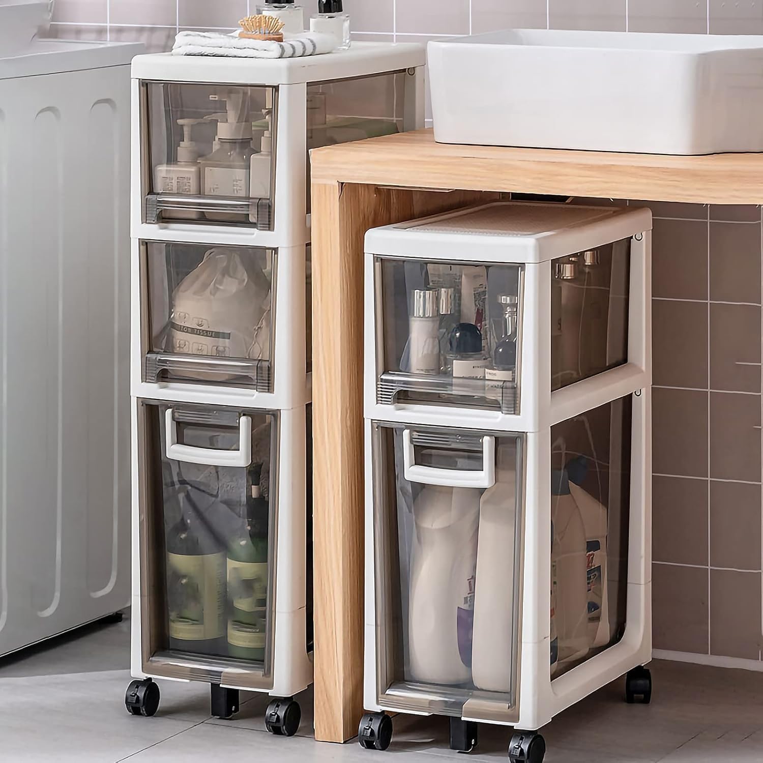 Armadietto Alto Per Carta Igienica – Organizer Sottile Da Bagno Impermeabile, Verticale E Multiuso